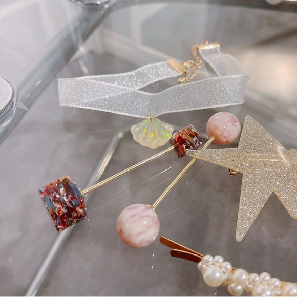 Unused 🌸 Japanese style hair accessory set earrings lace choker - Picture 14 of 16